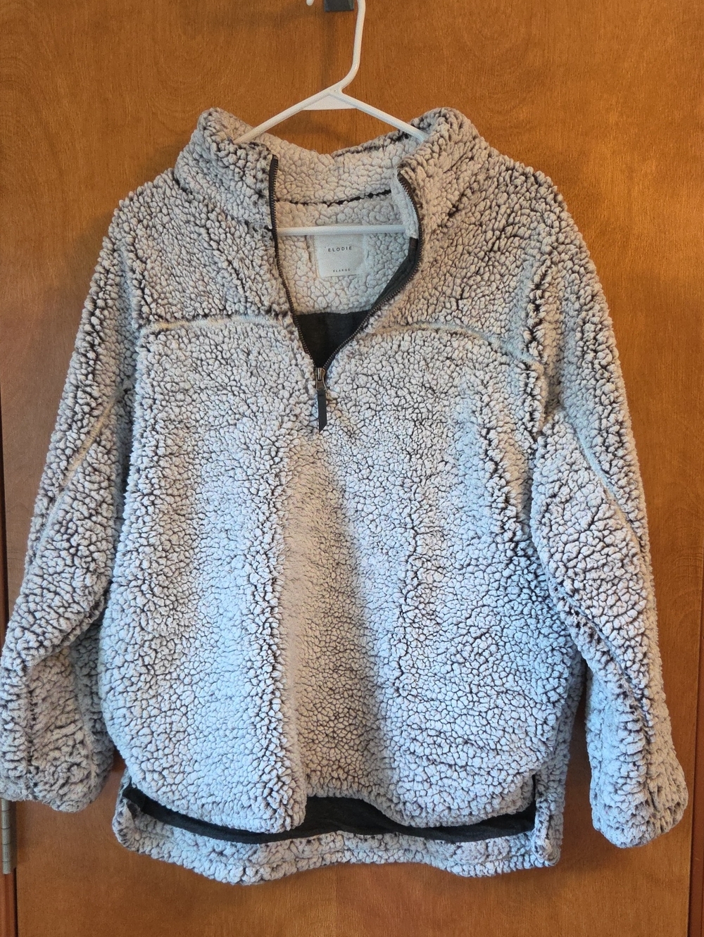 Elodie Cream Sherpa Quarter-Zip Pullover